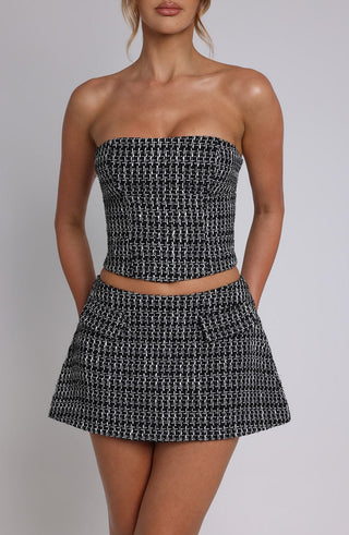 Tabitha Mini Skirt - Black/White - glavon