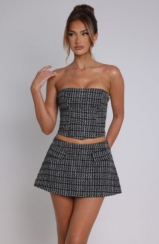 Tabitha Mini Skirt - Black/White - glavon