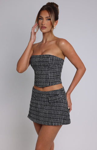 Tabitha Mini Skirt - Black/White - glavon