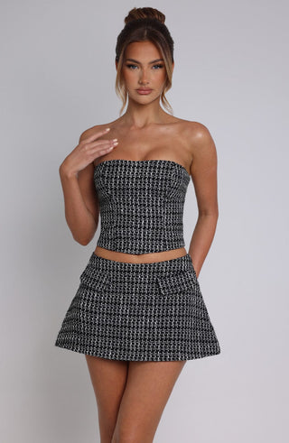 Tabitha Mini Skirt - Black/White - glavon