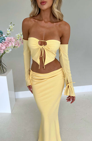 Tana Maxi Skirt - Lemon - glavon