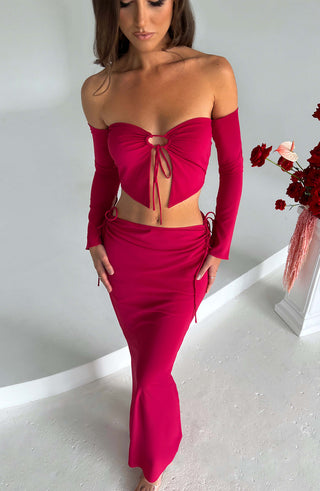 Tana Maxi Skirt - Pink - glavon