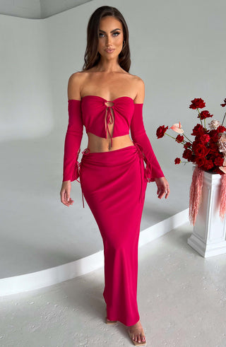 Tana Maxi Skirt - Pink - glavon