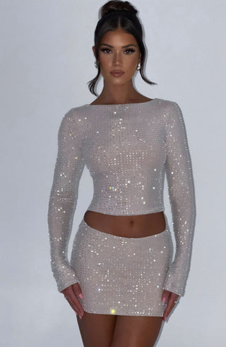 Tani Mini Skirt - Nude - glavon