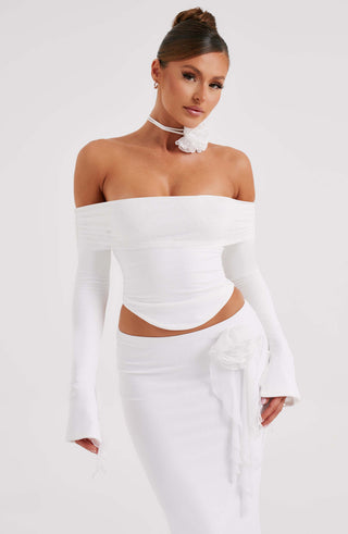 Tilli Floral Neck Tie - Ivory - glavon