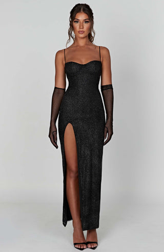 Trixie Maxi Dress - Black Sparkle - glavon