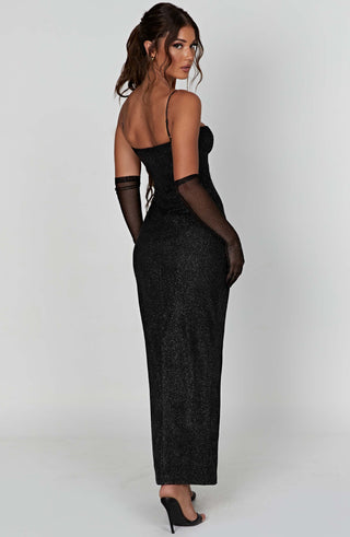Trixie Maxi Dress - Black Sparkle - glavon
