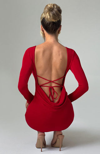 Una Mini Dress - Red - glavon