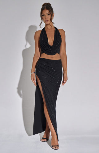 Val Maxi Skirt - Black - glavon