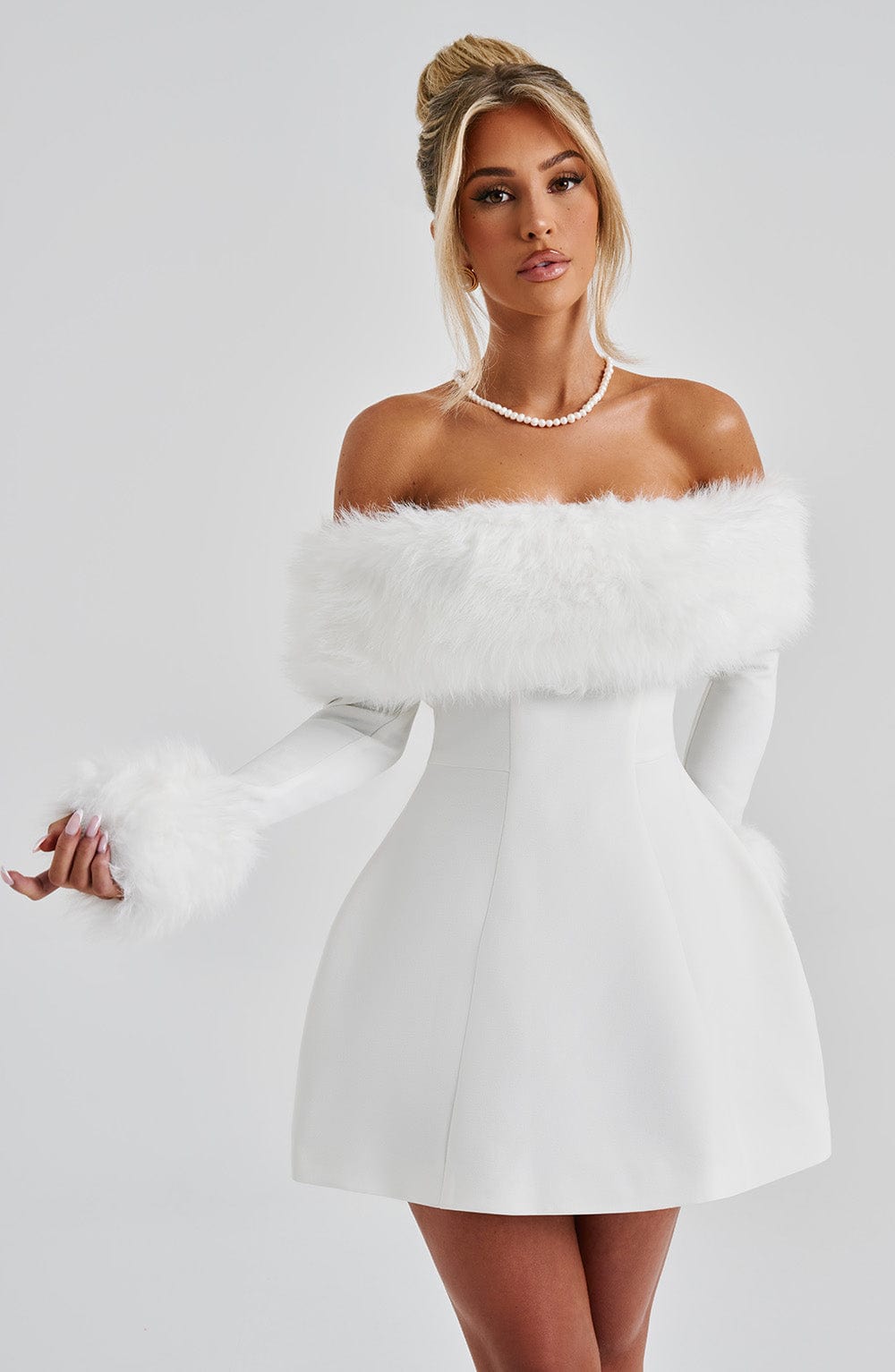 Villanelle Mini Dress - Ivory - Napalia