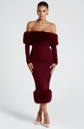 Vittoria Midi Dress - Wine - glavon