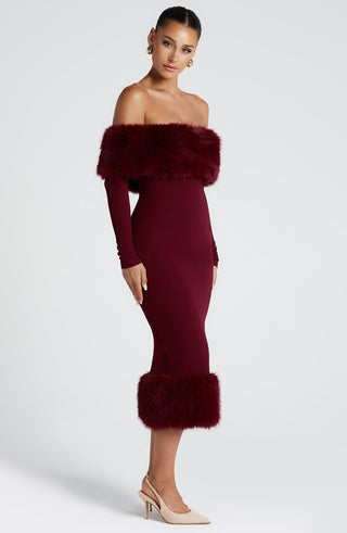 Vittoria Midi Dress - Wine - glavon