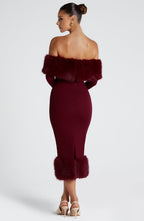 Vittoria Midi Dress - Wine - Napalia