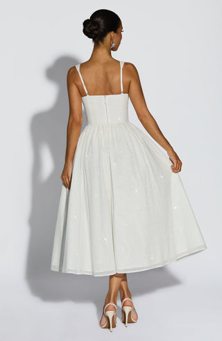 Vivienne Midi Dress - Ivory Sparkle - glavon