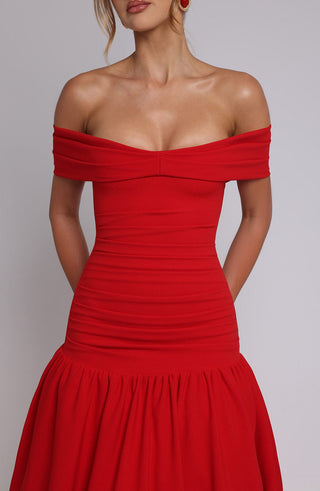 Wilhelmina Midaxi Dress - Red - glavon