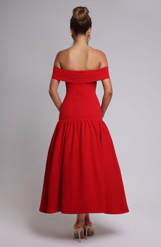 Wilhelmina Midaxi Dress - Red - glavon