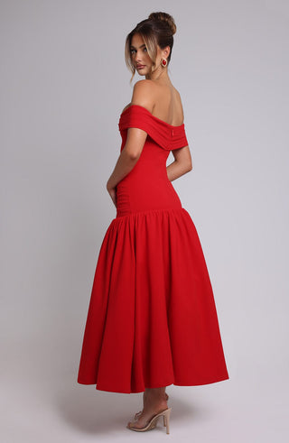 Wilhelmina Midaxi Dress - Red - glavon