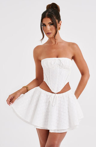 Winnie Mini Skirt - Ivory - glavon