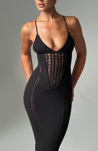 Xanthe Maxi Dress - Black - glavon