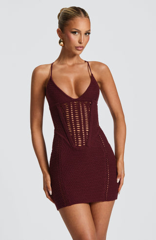Xanthe Mini Dress - Cherry Lacquer - glavon