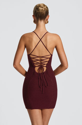 Xanthe Mini Dress - Cherry Lacquer - glavon