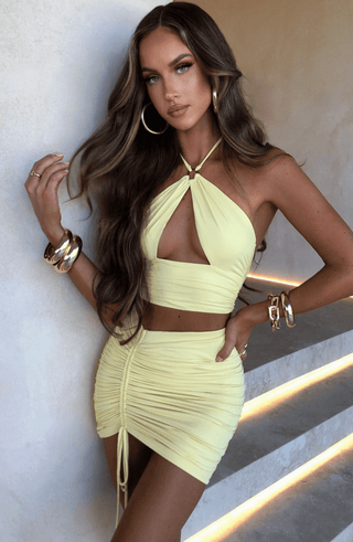 Xava Mini Skirt - Lemon - glavon