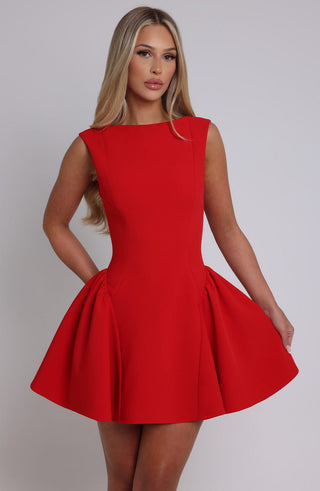 Yalina Mini Dress - Red - glavon