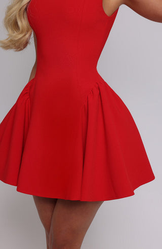 Yalina Mini Dress - Red - glavon