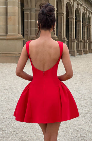 Yalina Mini Dress - Red - glavon