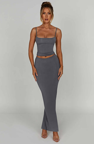 Yazmin Maxi Skirt - Charcoal - glavon