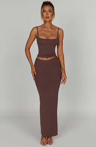 Yazmin Maxi Skirt - Chocolate - glavon