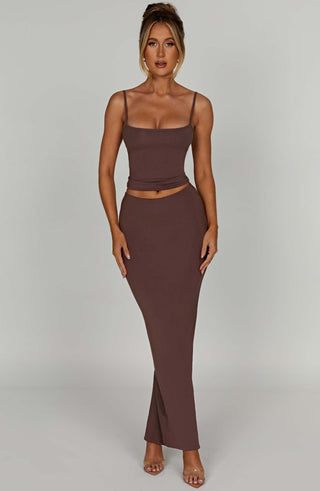 Yazmin Maxi Skirt - Chocolate - glavon