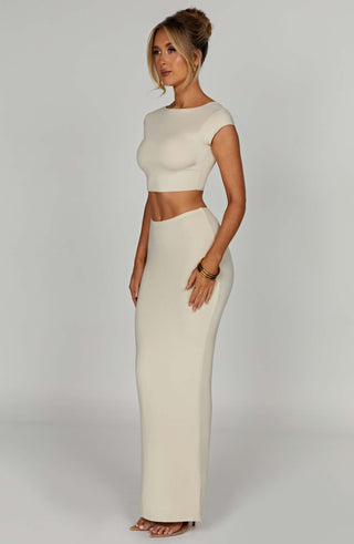 Yazmin Maxi Skirt - Cream - glavon