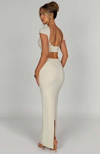 Yazmin Maxi Skirt - Cream - glavon