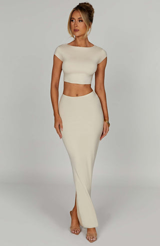 Yazmin Maxi Skirt - Cream - glavon