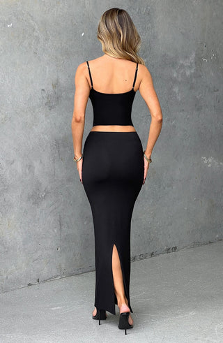 Yazmin Maxi Skirt - Jet Black - glavon