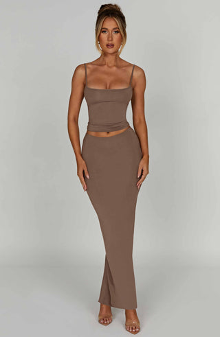 Yazmin Maxi Skirt - Mocha - glavon