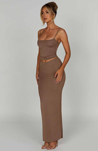 Yazmin Maxi Skirt - Mocha - glavon