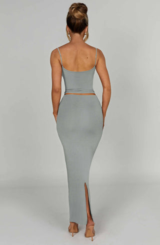 Yazmin Maxi Skirt - Steel - glavon