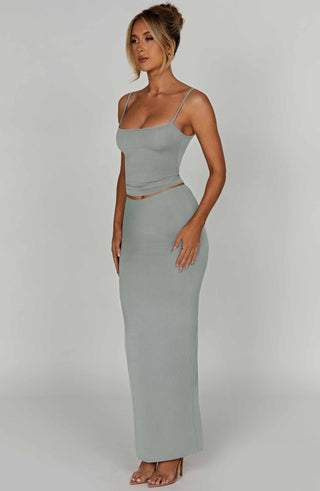 Yazmin Maxi Skirt - Steel - glavon