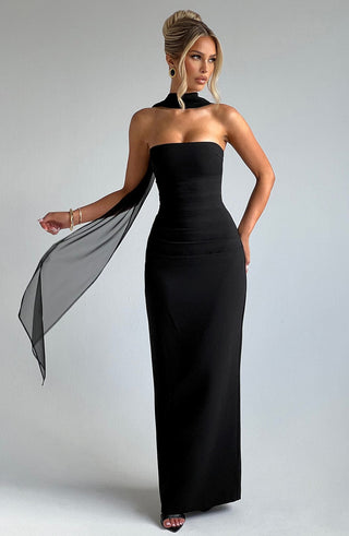Yulia Maxi Dress - Black - glavon