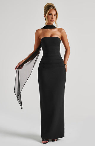 Yulia Maxi Dress - Black - glavon