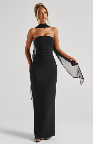 Yulia Maxi Dress - Black - glavon