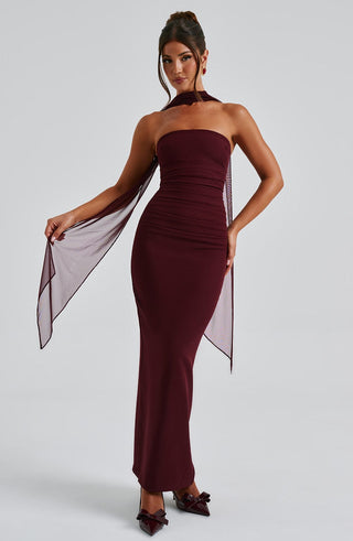 Yulia Maxi Dress - Cherry Lacquer - glavon