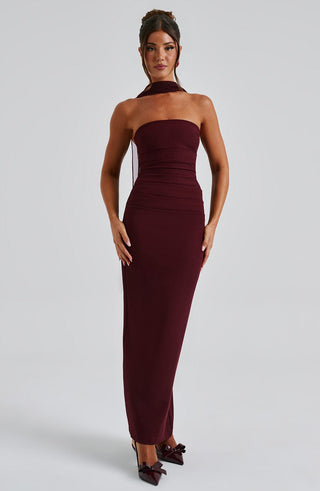 Yulia Maxi Dress - Cherry Lacquer - glavon