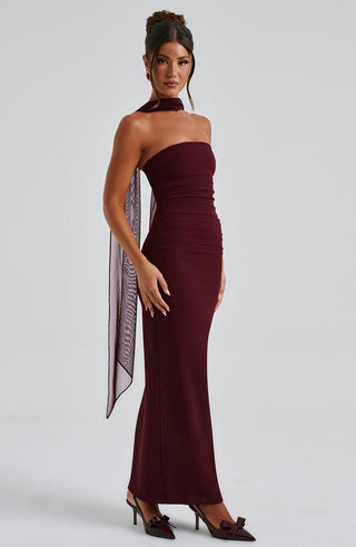 Yulia Maxi Dress - Cherry Lacquer - glavon