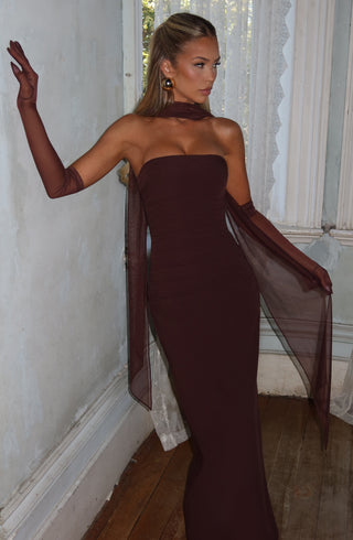 Yulia Maxi Dress - Plum Brown - glavon