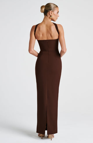 Yulia Maxi Dress - Plum Brown - glavon
