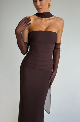 Yulia Maxi Dress - Plum Brown - glavon
