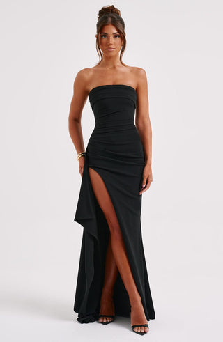 Zafira Maxi Dress - Black - glavon